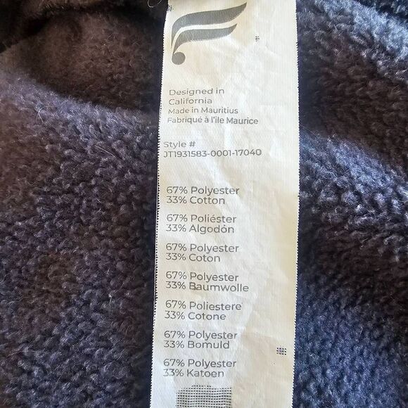 Fabletics womens sz M black open front hooded fleece cardigan sweater - Picture 9 of 9